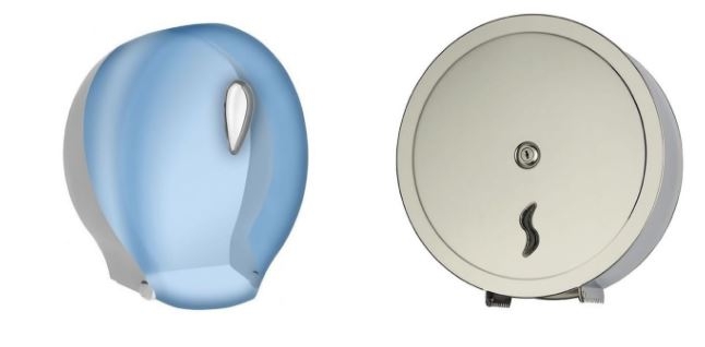 Dispenser per carta igienica in acciaio o plastica